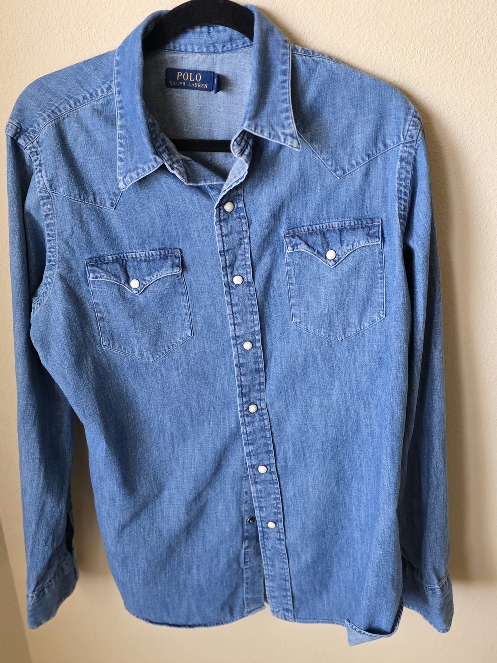 Ralph Lauren Light Blue Denim Western Button-Down Shirt
